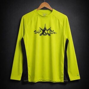 Salt Life SLX UPF 50 Men XL Neon Yellow Long Sleeve Fishing Rash Guard